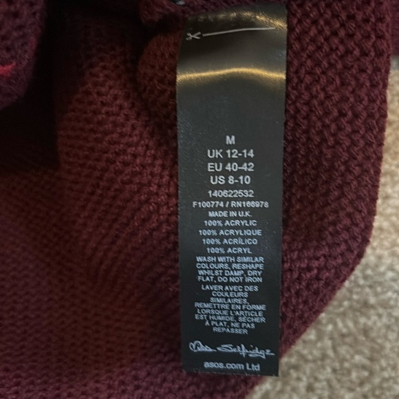 NWOT Miss Selfridge off the shoulder slouchy knit rose sweater - Picture 16 of 16